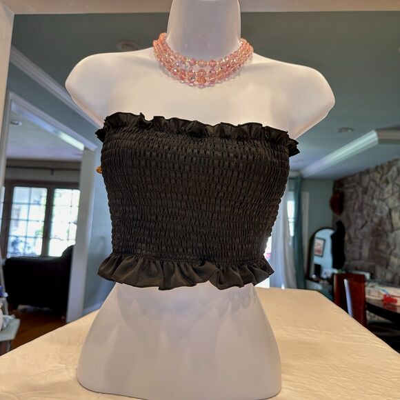 Sinch Seamless Ribbed Black Crop Top Tube Tank Size L Large - Picture 5 of 11